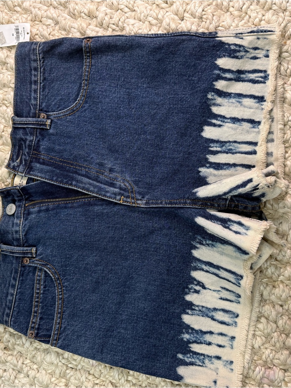 GAP Dark Blue High-Rise Denim Shorts with Contrast Stitching
